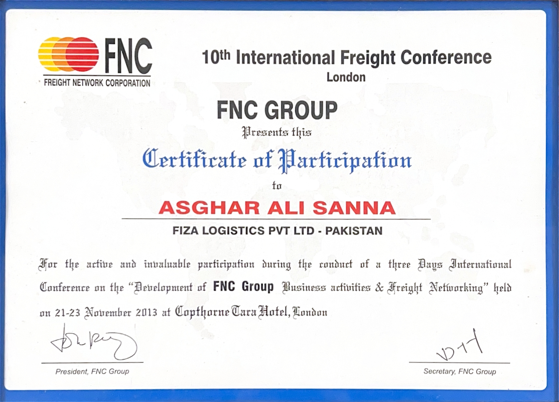 Fiza Logistics - Leading Freight Forwarding Company
